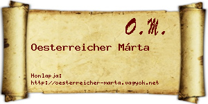 Oesterreicher Márta névjegykártya